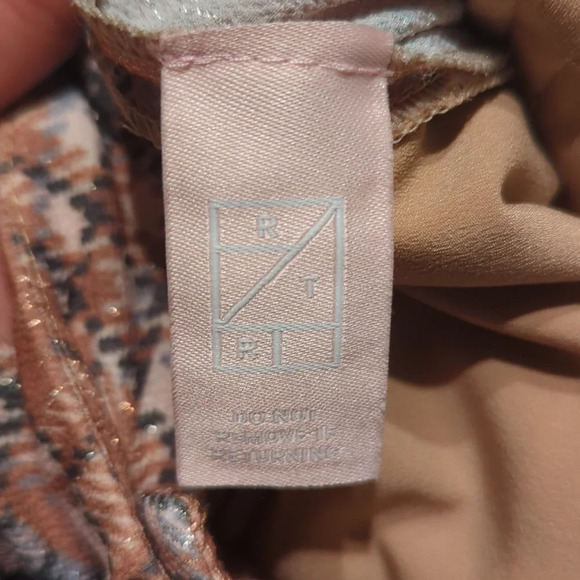 PatBO patchwork plaid wide straight leg English pants fall winter size 0 - Picture 7 of 7